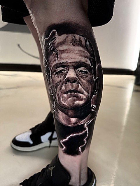 Monster portrait with lightning, calf