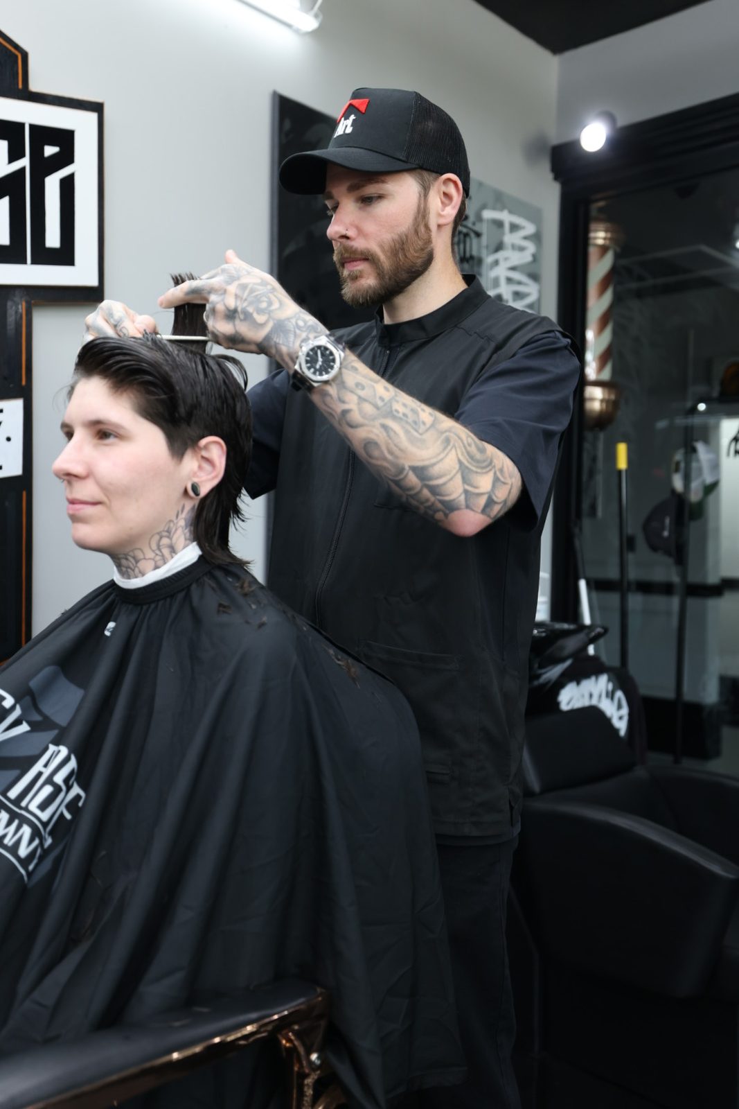 Derek combing out before the cut