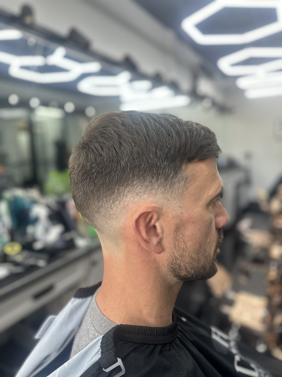 Textured crop with a clean mid fade