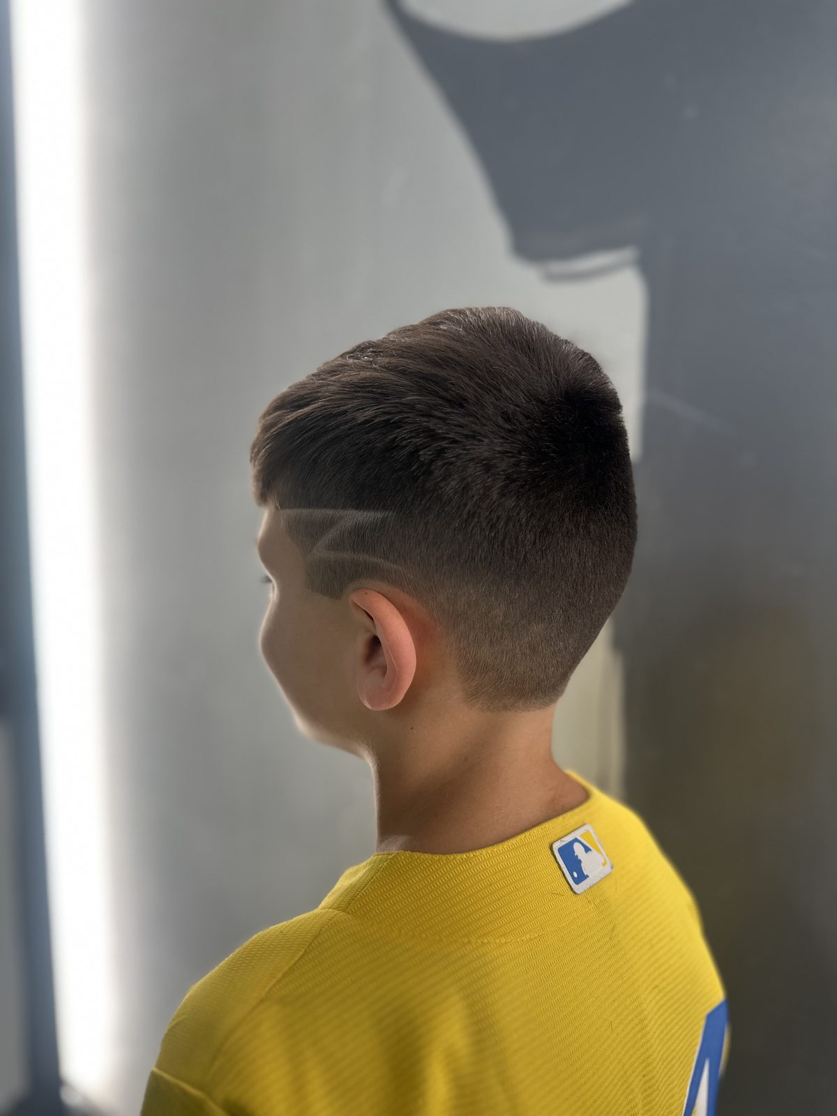 Hard part with a shaved line, back view