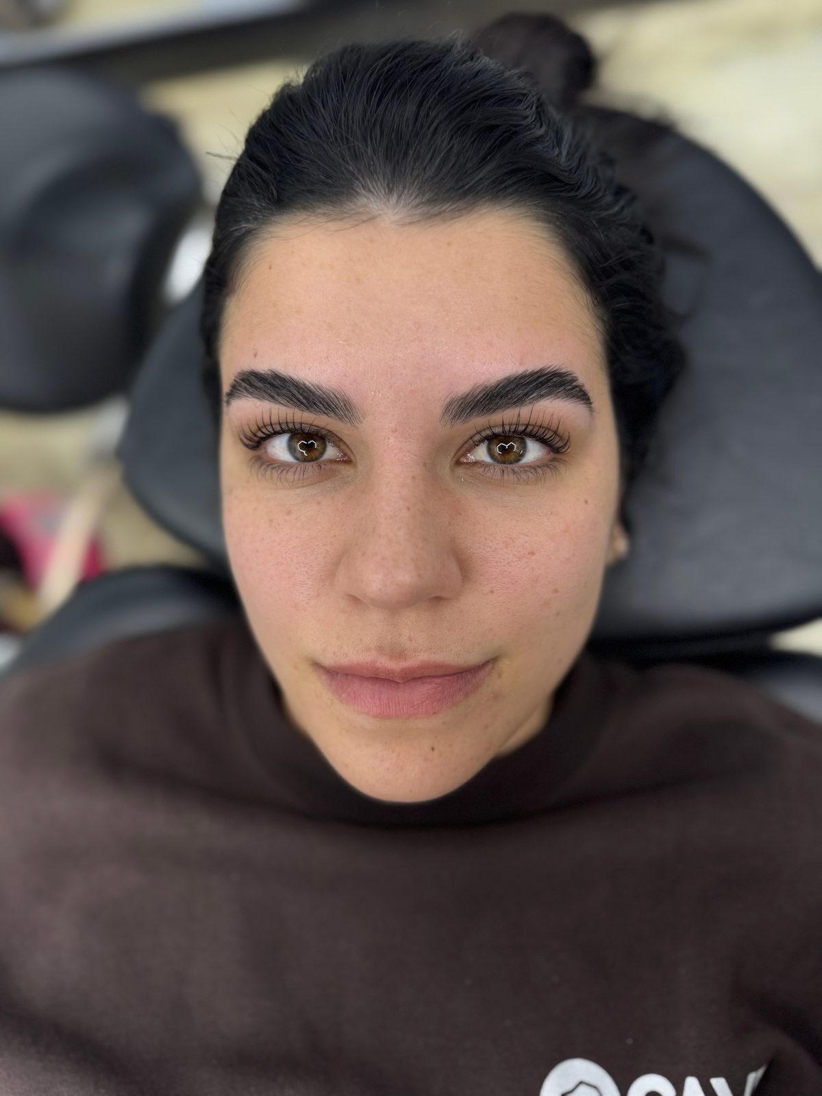 Defined brow shape, freshly finished